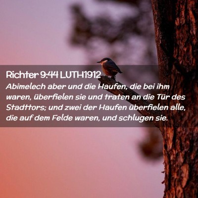 Picture 02 - Richter 9:44 LUTH1912 - Abimelech aber und die Haufen, die bei ihm waren, - Bible Verse Picture