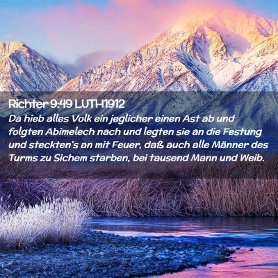 Picture 02 - Richter 9:49 LUTH1912 - Da hieb alles Volk ein jeglicher einen Ast ab und - Bible Verse Picture