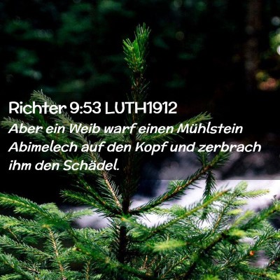 Picture 02 - Richter 9:53 LUTH1912 - Aber ein Weib warf einen Mühlstein Abimelech auf - Bible Verse Picture