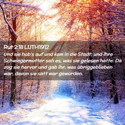 Picture 02 - Rut 2:18 LUTH1912 - Und sie hob's auf und kam in die Stadt; und ihre - Bible Verse Picture