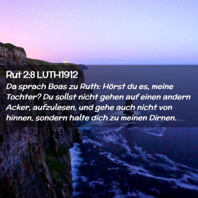 Picture 02 - Rut 2:8 LUTH1912 - Da sprach Boas zu Ruth: Hörst du es, meine - Bible Verse Picture