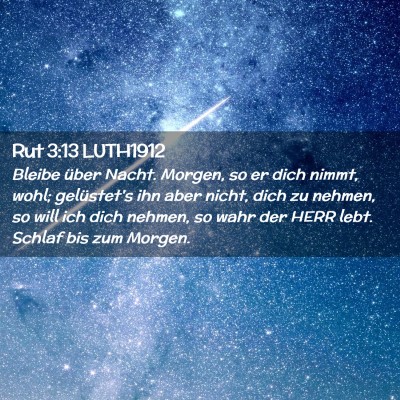 Picture 02 - Rut 3:13 LUTH1912 - Bleibe über Nacht. Morgen, so er dich nimmt, - Bible Verse Picture