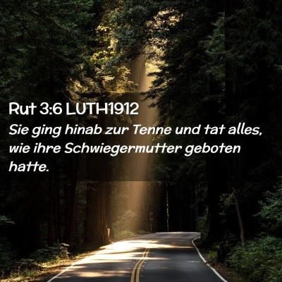 Picture 02 - Rut 3:6 LUTH1912 - Sie ging hinab zur Tenne und tat alles, wie ihre - Bible Verse Picture