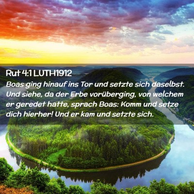 Picture 02 - Rut 4:1 LUTH1912 - Boas ging hinauf ins Tor und setzte sich - Bible Verse Picture