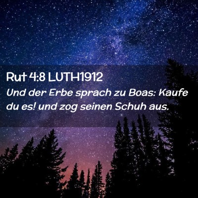 Picture 02 - Rut 4:8 LUTH1912 - Und der Erbe sprach zu Boas: Kaufe du es! und zog - Bible Verse Picture