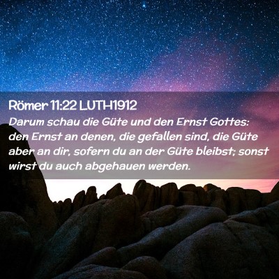 Picture 02 - Römer 11:22 LUTH1912 - Darum schau die Güte und den Ernst Gottes: den - Bible Verse Picture