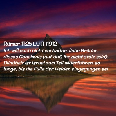 Picture 02 - Römer 11:25 LUTH1912 - Ich will euch nicht verhalten, liebe Brüder, - Bible Verse Picture