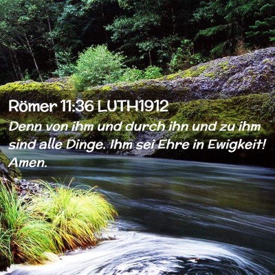 Picture 02 - Römer 11:36 LUTH1912 - Denn von ihm und durch ihn und zu ihm sind alle - Bible Verse Picture