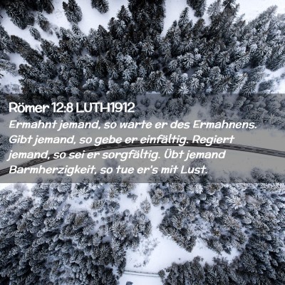 Picture 02 - Römer 12:8 LUTH1912 - Ermahnt jemand, so warte er des Ermahnens. Gibt - Bible Verse Picture