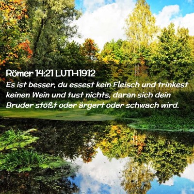 Picture 02 - Römer 14:21 LUTH1912 - Es ist besser, du essest kein Fleisch und - Bible Verse Picture