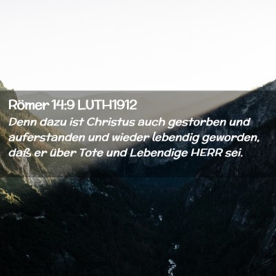 Picture 02 - Römer 14:9 LUTH1912 - Denn dazu ist Christus auch gestorben und - Bible Verse Picture