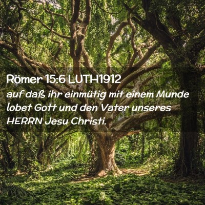 Picture 02 - Römer 15:6 LUTH1912 - auf daß ihr einmütig mit einem Munde lobet Gott - Bible Verse Picture
