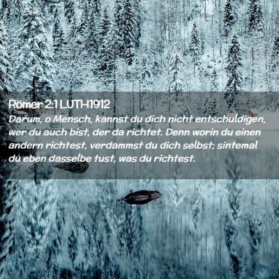 Picture 02 - Römer 2:1 LUTH1912 - Darum, o Mensch, kannst du dich nicht - Bible Verse Picture