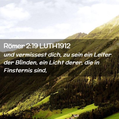 Picture 02 - Römer 2:19 LUTH1912 - und vermissest dich, zu sein ein Leiter der - Bible Verse Picture