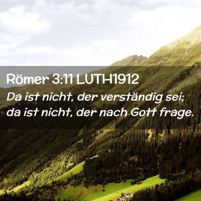 Picture 02 - Römer 3:11 LUTH1912 - Da ist nicht, der verständig sei; da ist nicht, - Bible Verse Picture