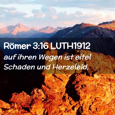 Picture 02 - Römer 3:16 LUTH1912 - auf ihren Wegen ist eitel Schaden und - Bible Verse Picture