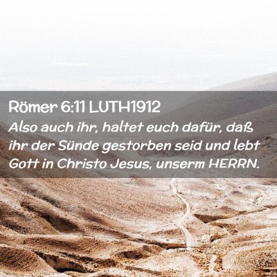 Picture 02 - Römer 6:11 LUTH1912 - Also auch ihr, haltet euch dafür, daß ihr der - Bible Verse Picture