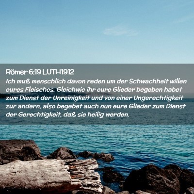 Picture 02 - Römer 6:19 LUTH1912 - Ich muß menschlich davon reden um der - Bible Verse Picture