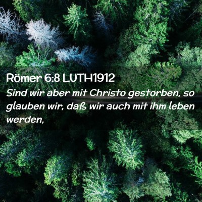 Picture 02 - Römer 6:8 LUTH1912 - Sind wir aber mit Christo gestorben, so glauben - Bible Verse Picture