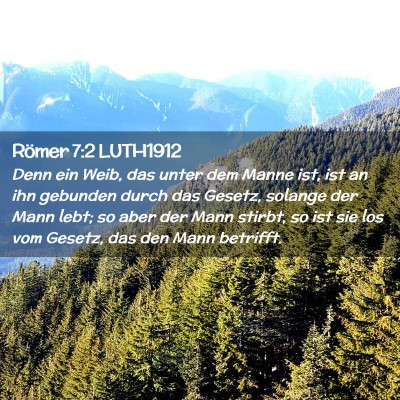 Picture 02 - Römer 7:2 LUTH1912 - Denn ein Weib, das unter dem Manne ist, ist an - Bible Verse Picture