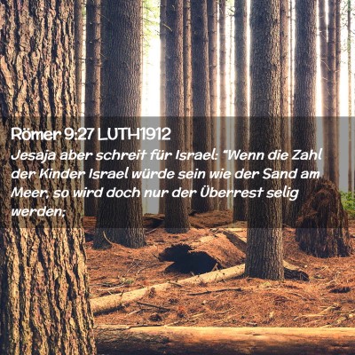Picture 02 - Römer 9:27 LUTH1912 - Jesaja aber schreit für Israel: “Wenn die Zahl - Bible Verse Picture