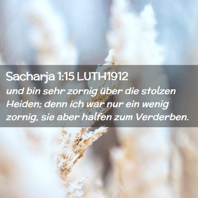 Picture 02 - Sacharja 1:15 LUTH1912 - und bin sehr zornig über die stolzen Heiden; - Bible Verse Picture