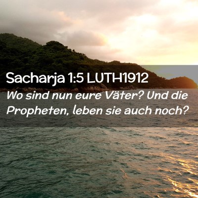 Picture 02 - Sacharja 1:5 LUTH1912 - Wo sind nun eure Väter? Und die Propheten, leben - Bible Verse Picture