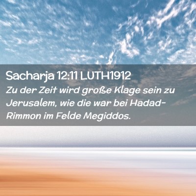 Picture 02 - Sacharja 12:11 LUTH1912 - Zu der Zeit wird große Klage sein zu Jerusalem, - Bible Verse Picture