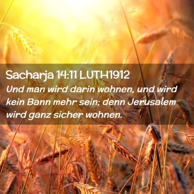 Picture 02 - Sacharja 14:11 LUTH1912 - Und man wird darin wohnen, und wird kein Bann - Bible Verse Picture