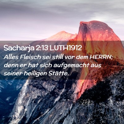 Picture 02 - Sacharja 2:13 LUTH1912 - Alles Fleisch sei still vor dem HERRN; denn er - Bible Verse Picture
