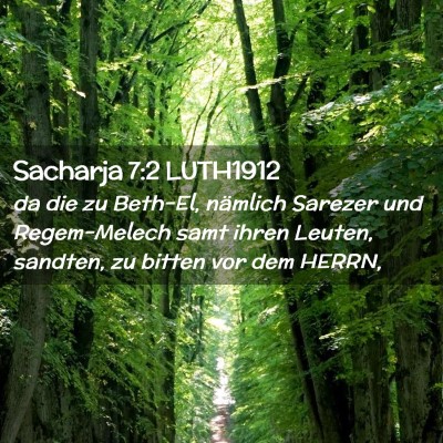 Picture 02 - Sacharja 7:2 LUTH1912 - da die zu Beth-El, nämlich Sarezer und - Bible Verse Picture