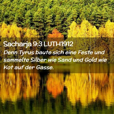 Picture 02 - Sacharja 9:3 LUTH1912 - Denn Tyrus baute sich eine Feste und sammelte - Bible Verse Picture