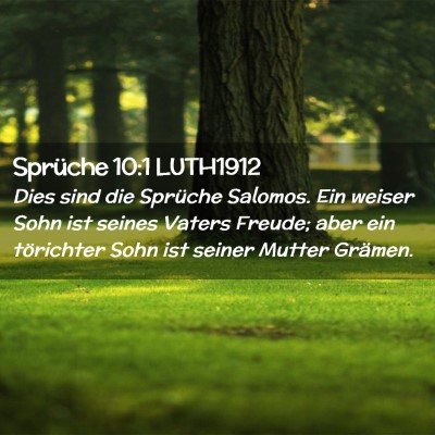 Picture 02 - Sprüche 10:1 LUTH1912 - Dies sind die Sprüche Salomos. Ein weiser Sohn - Bible Verse Picture