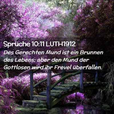 Picture 02 - Sprüche 10:11 LUTH1912 - Des Gerechten Mund ist ein Brunnen des Lebens; - Bible Verse Picture