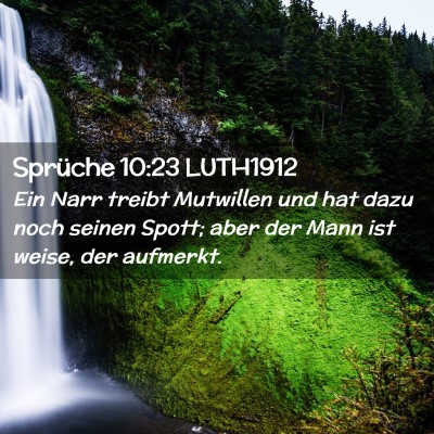 Picture 02 - Sprüche 10:23 LUTH1912 - Ein Narr treibt Mutwillen und hat dazu noch - Bible Verse Picture