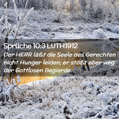 Picture 02 - Sprüche 10:3 LUTH1912 - Der HERR läßt die Seele des Gerechten nicht - Bible Verse Picture