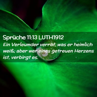 Picture 02 - Sprüche 11:13 LUTH1912 - Ein Verleumder verrät, was er heimlich weiß; - Bible Verse Picture