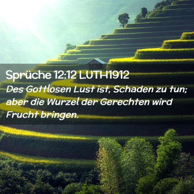 Picture 02 - Sprüche 12:12 LUTH1912 - Des Gottlosen Lust ist, Schaden zu tun; aber die - Bible Verse Picture