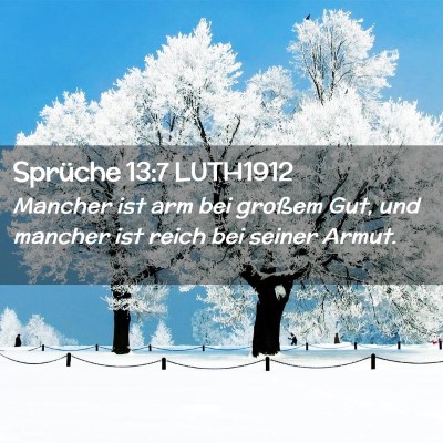 Picture 02 - Sprüche 13:7 LUTH1912 - Mancher ist arm bei großem Gut, und mancher ist - Bible Verse Picture