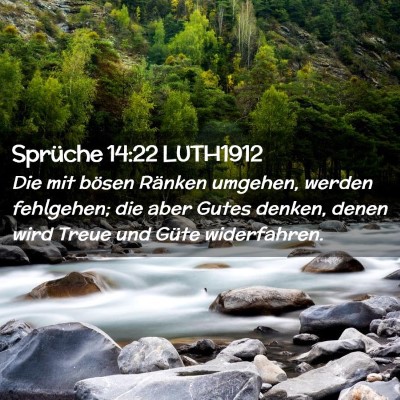 Picture 02 - Sprüche 14:22 LUTH1912 - Die mit bösen Ränken umgehen, werden fehlgehen; - Bible Verse Picture