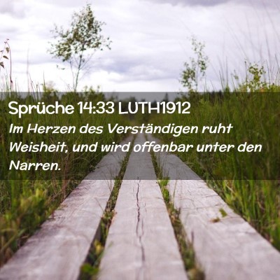 Picture 02 - Sprüche 14:33 LUTH1912 - Im Herzen des Verständigen ruht Weisheit, und - Bible Verse Picture