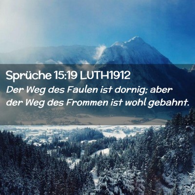Picture 02 - Sprüche 15:19 LUTH1912 - Der Weg des Faulen ist dornig; aber der Weg des - Bible Verse Picture