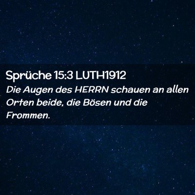 Picture 02 - Sprüche 15:3 LUTH1912 - Die Augen des HERRN schauen an allen Orten beide, - Bible Verse Picture