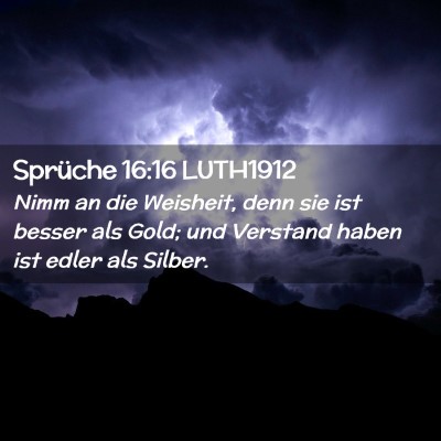 Picture 02 - Sprüche 16:16 LUTH1912 - Nimm an die Weisheit, denn sie ist besser als - Bible Verse Picture