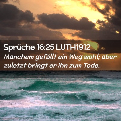 Picture 02 - Sprüche 16:25 LUTH1912 - Manchem gefällt ein Weg wohl; aber zuletzt - Bible Verse Picture