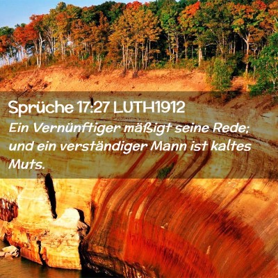 Picture 02 - Sprüche 17:27 LUTH1912 - Ein Vernünftiger mäßigt seine Rede; und ein - Bible Verse Picture