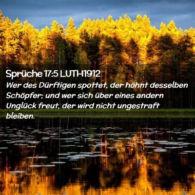 Picture 02 - Sprüche 17:5 LUTH1912 - Wer des Dürftigen spottet, der höhnt desselben - Bible Verse Picture