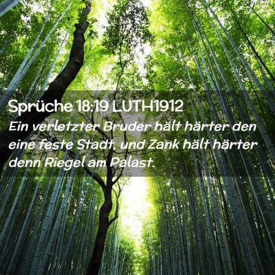 Picture 02 - Sprüche 18:19 LUTH1912 - Ein verletzter Bruder hält härter den eine - Bible Verse Picture