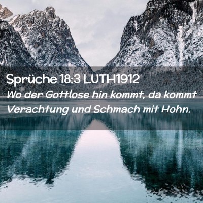 Picture 02 - Sprüche 18:3 LUTH1912 - Wo der Gottlose hin kommt, da kommt Verachtung - Bible Verse Picture