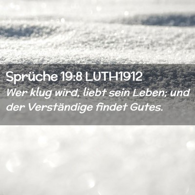 Picture 02 - Sprüche 19:8 LUTH1912 - Wer klug wird, liebt sein Leben; und der - Bible Verse Picture